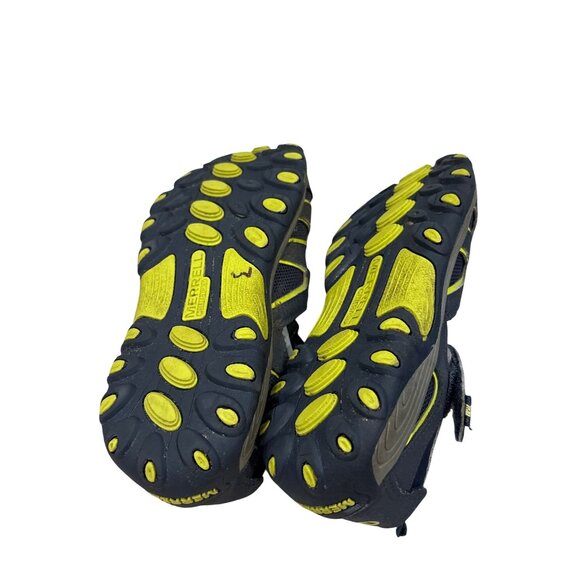 Merrell Kids Closed-Toe Sandals Size 1M Navy/Yellow Leather/Textile Upper - Picture 3 of 4
